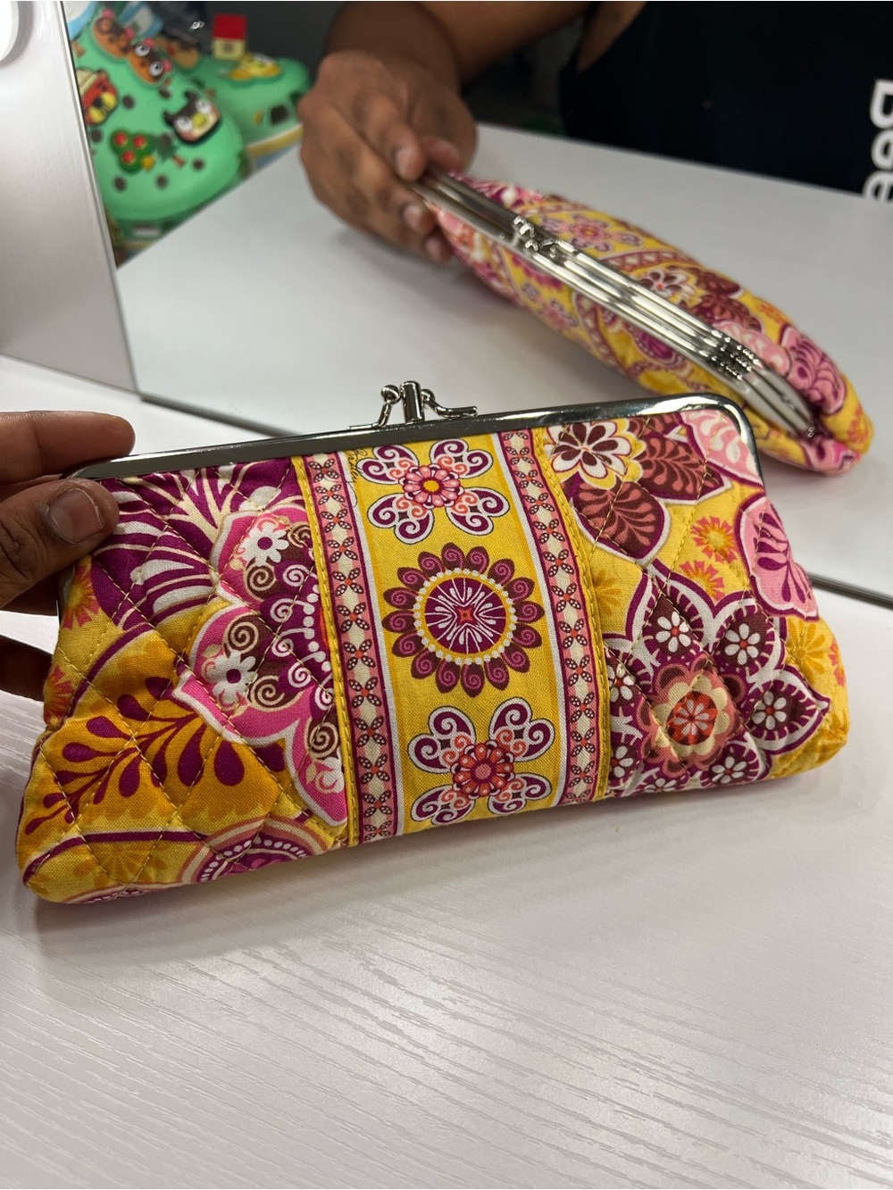 Vera Bradley Floral Frame Clutch - Yellow & Pink